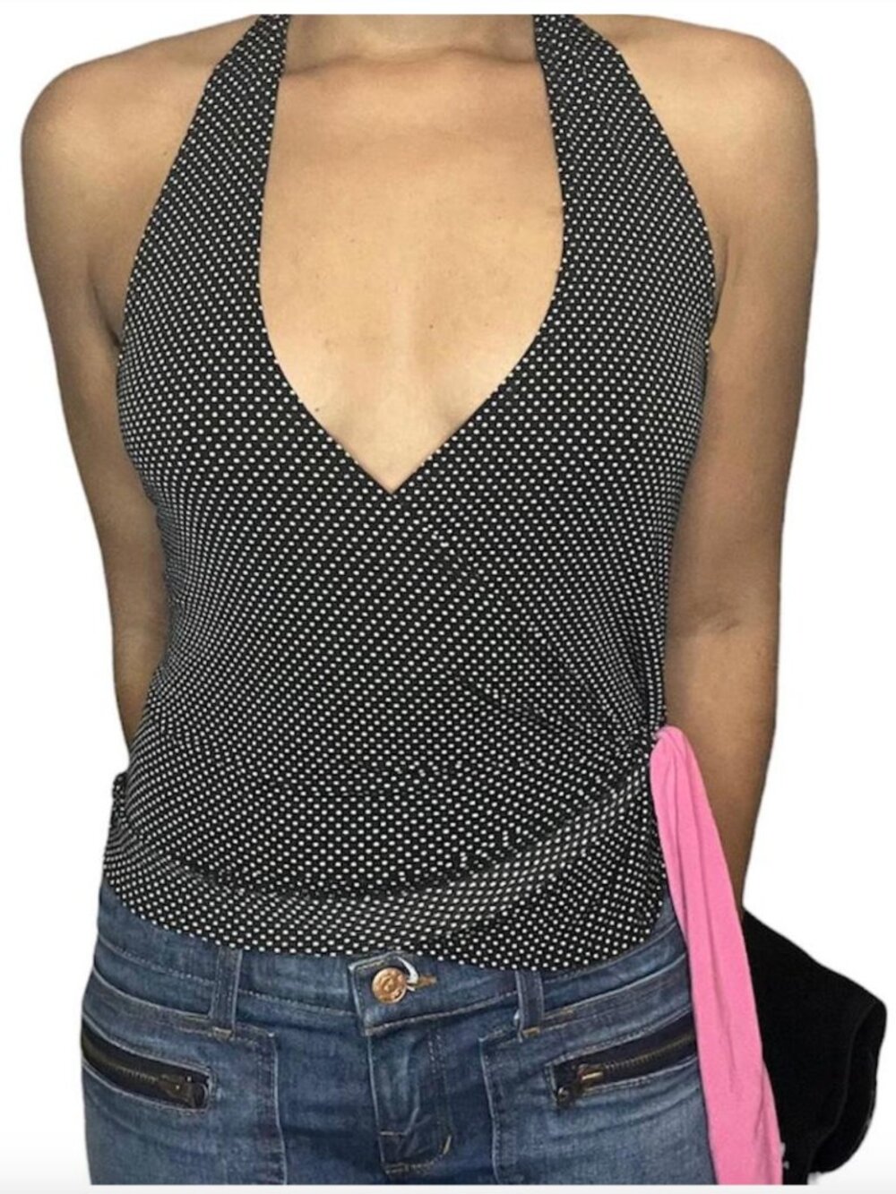 Vintage Y2K Polkadot halter top